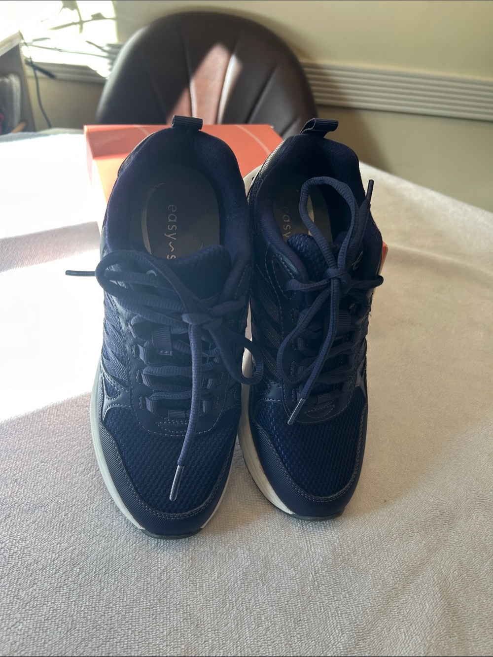 Easy Spirit Navy Lace-Up Athletic Sneakers